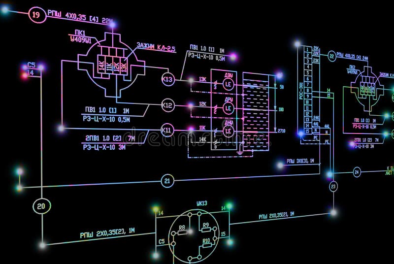 Electrical Industrial Engineering Scheme Stock Illustration Illustration of business