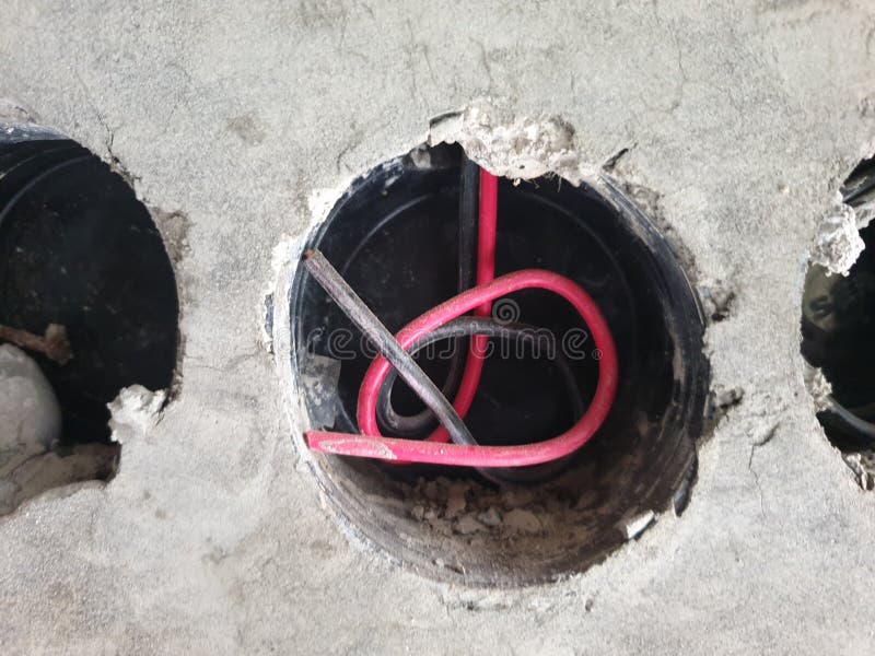 Electrical Installation Cables in the Walls Stock Photo Image of