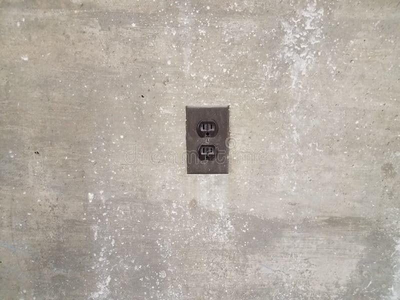 Electrical Outlet on Cement Wall Stock Photo Image of concrete