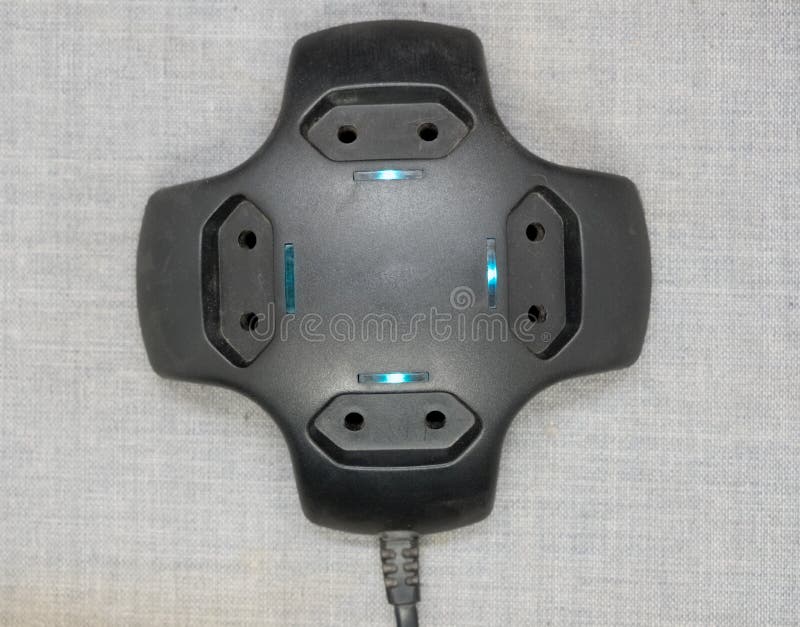 Electrical Outlet with Green Backlight Stock Image Image of black