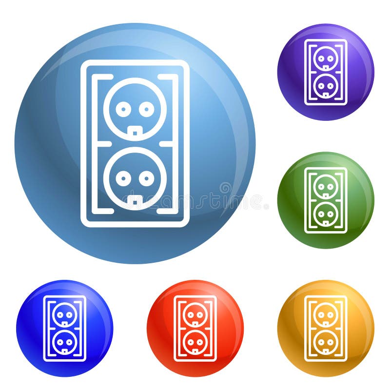 Electrical Outlet Icons Set Vector Stock Vector Illustration of plug