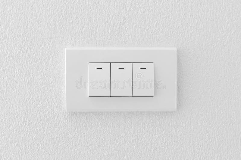 Electrical Outlet on Wall Loft Style, Power Plug on White Concrete Wall