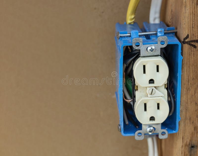 Electrical Outlet Installed on a Wall Stock Photo Image of wall