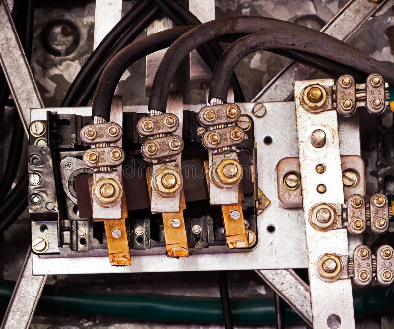 Electrical Panel with Cables in Old Factory Stock Photo Image of