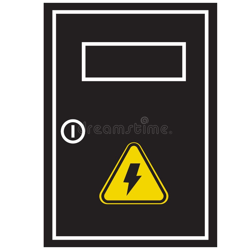 Electrical Panel Icon on White Background. Electric Panel Box Sign