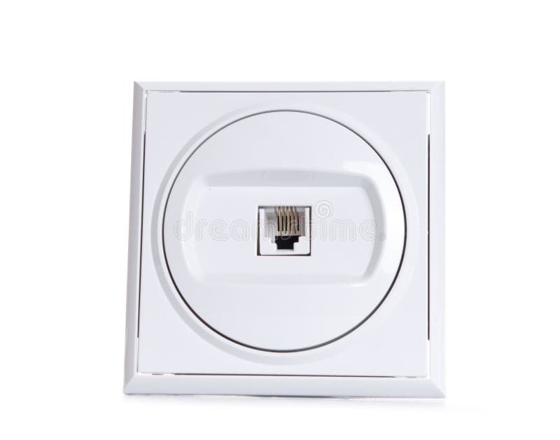 Electrical Plates Isolated on White Background. TV and Phone Stock Image Image of plug, wall