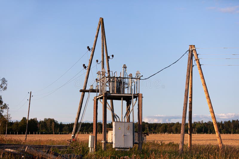 Electrical Post by the Road Stock Image Image of road, electricity