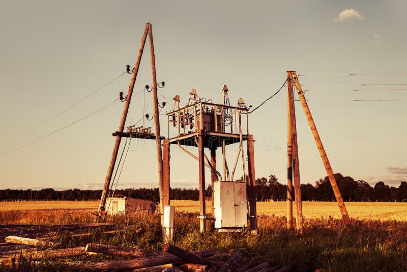 Electrical Post by the Road Stock Image Image of road, electricity