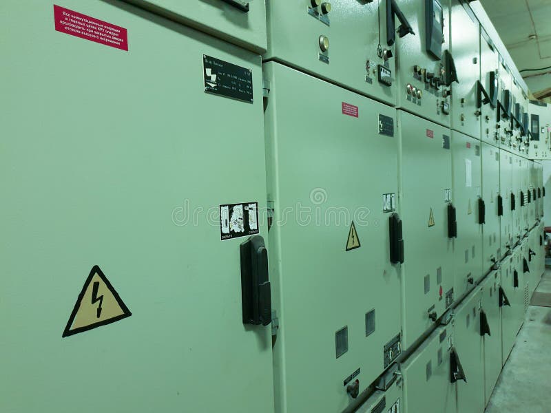 Electrical Power Distribution Substation. High Voltage Equipment