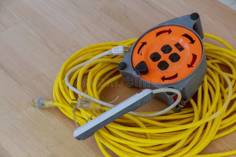 Electrical Power Extension Cable at the Repairs Stock Photo Image of