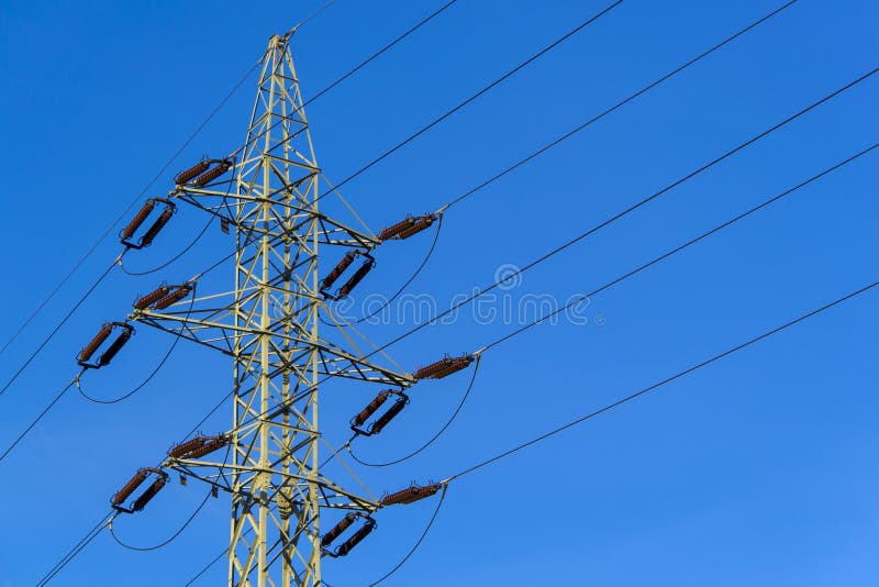 Electrical Mast At Morning Snow Stock Photo Image of electrical
