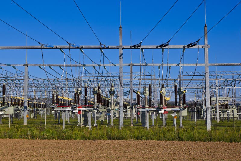 Electrical power plant in farmland area