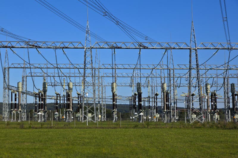 Electrical power plant in farmland area