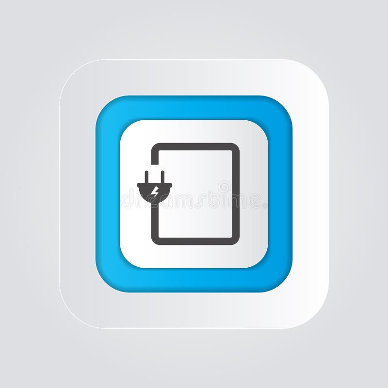 Electrical power plug icon for applications or websites.