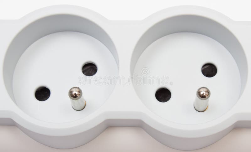 Electrical power strip on white background royalty free stock photography