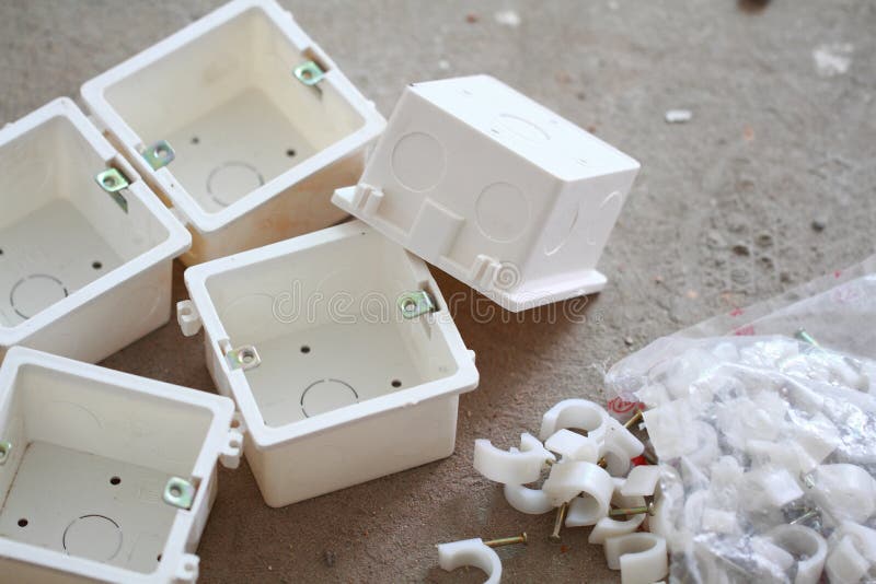 Electrical Renovation Work, Many Electrical Box Stock Photo Image of