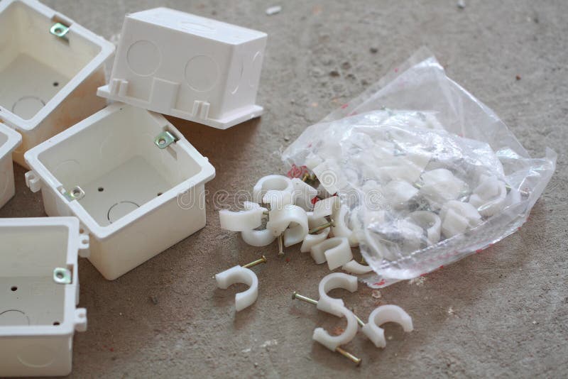 Electrical Renovation Work, Many Electrical Box Stock Image Image of