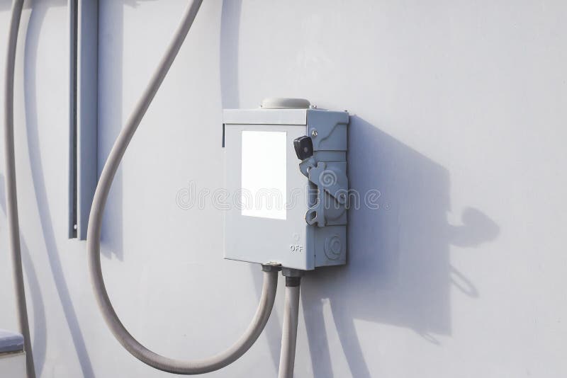 Electrical Safety Switch Box on Isolate Background.main Electrical Switching Control. Stock