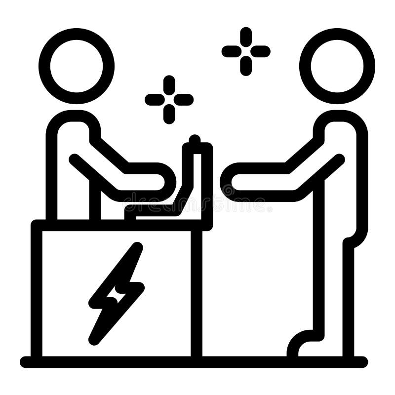 Electrical Service Icon, Outline Style Stock Vector Illustration of