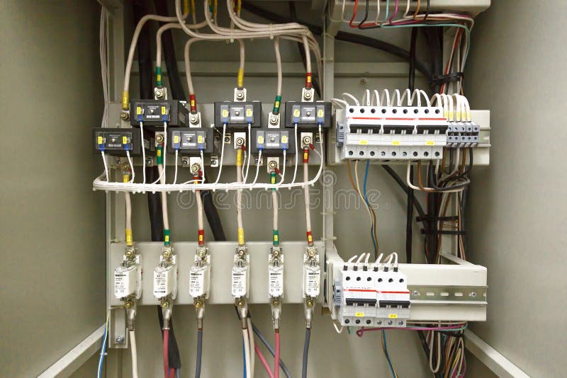 Electrical switchboard, wire, automat. electrical shield stock photo Electrical switchboard, wire, automat. electrical shield stock photo
