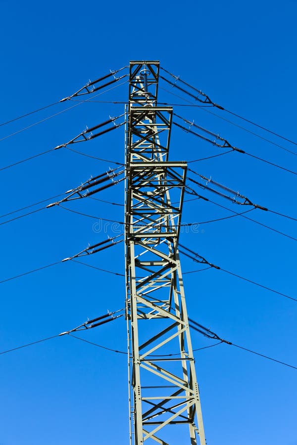 Electrical tower in Industry park with blue sky