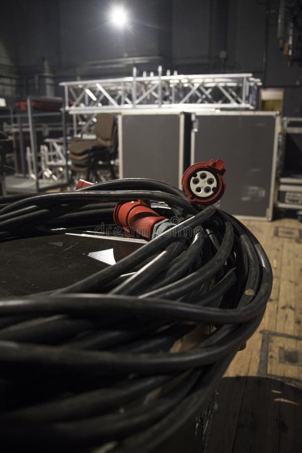 Electrical Wires for Concert Light. Stock Photo Image of equipment