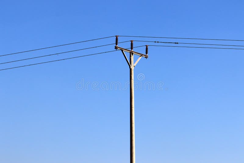 Power line wire stock image. Image of morning, support 132015779