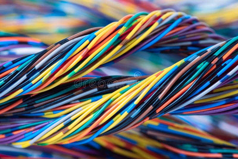 Electrical Wiring Multicolored Cable Stock Image Image of