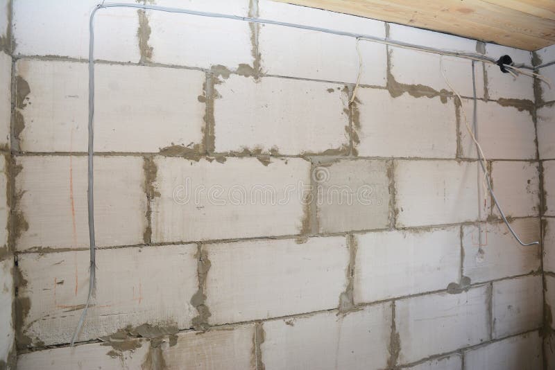 Wiring Concrete Block Wall Stock Photos Free & RoyaltyFree Stock
