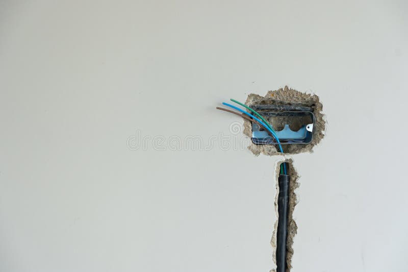 Electrical Wiring Under Plaster, Hidden Installation Cables for Socket