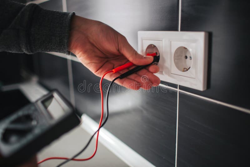 Electrician, Electrician Installing New Current Socket with Screwdriver
