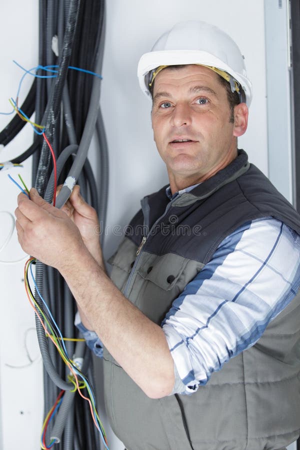 Electrician Fitting Wiring Construction Site Stock Photos Free