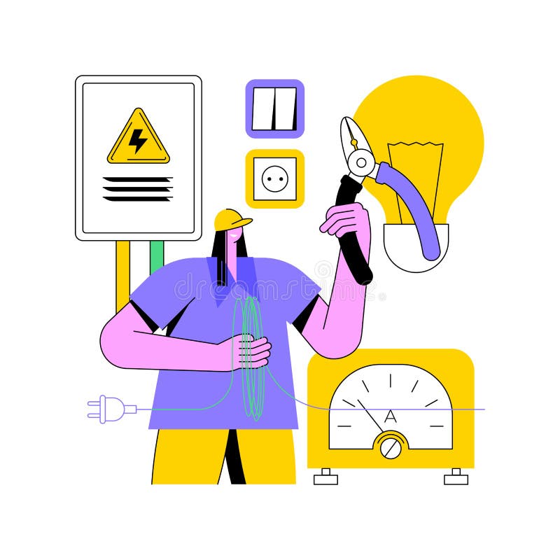 Electrician services abstract concept vector illustration. royalty free illustration