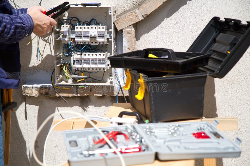 Electrician at work