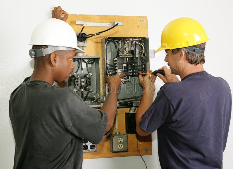 Handsome Electrician stock image. Image of person, panel 4047615