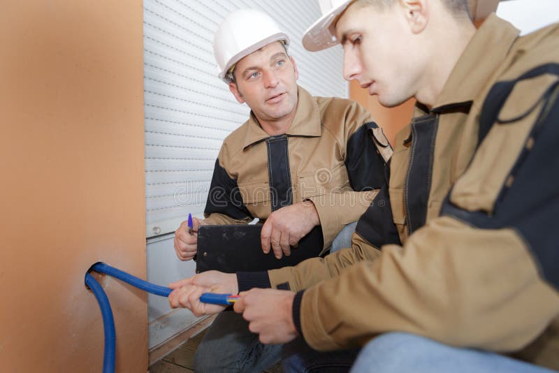 Electricians Wiring Panel stock photo. Image of professional 3059800