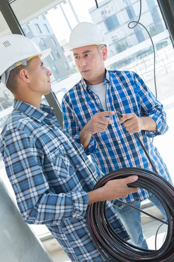 Electricians Wiring Construction Site Stock Image Image of wiring