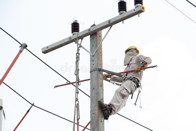Electricians Working on a Crane Car Editorial Stock Photo Image of