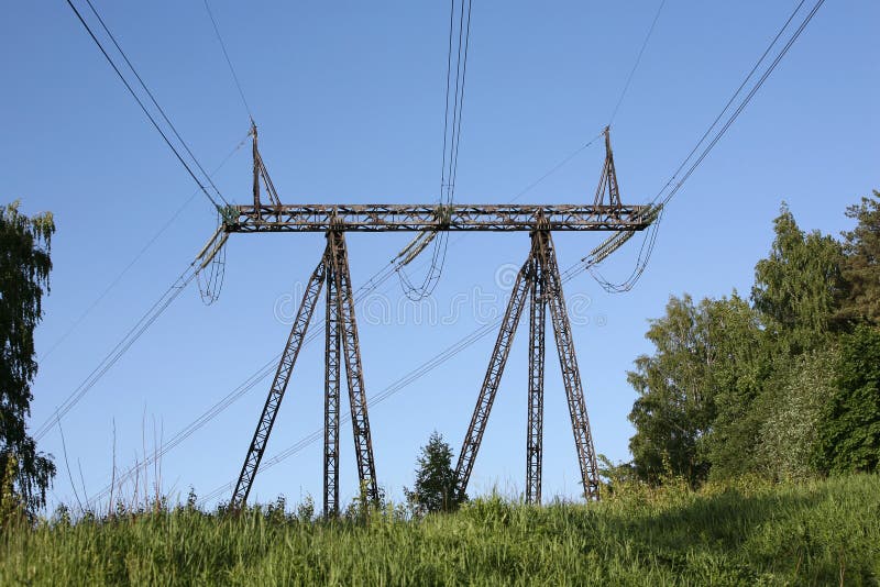Electricity cable communication towers royalty free stock photos Electricity cable communication towers royalty free stock photos