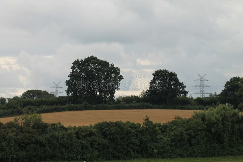 Electricity in Europe. stock photo. Image of lawn, plain 263626430