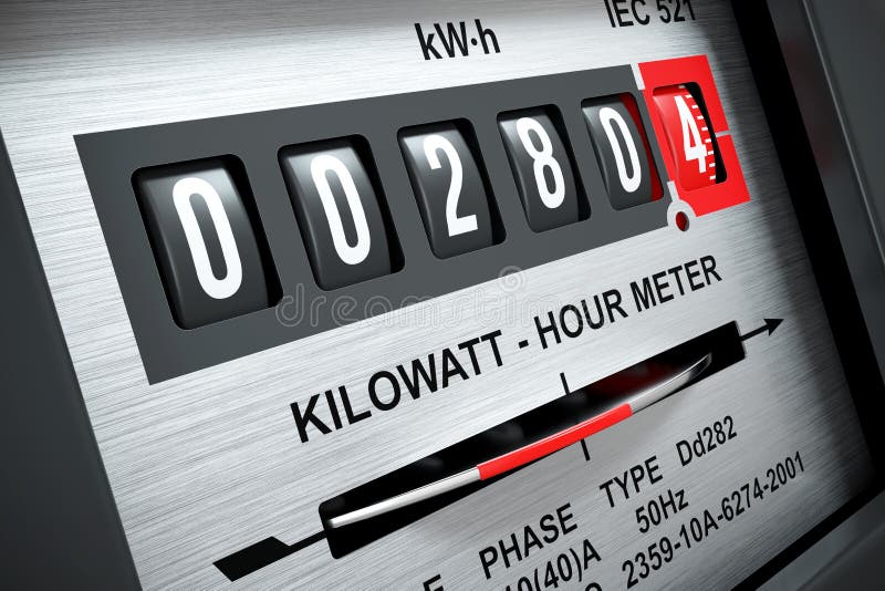 Electricity kilowatt hour meter 3d