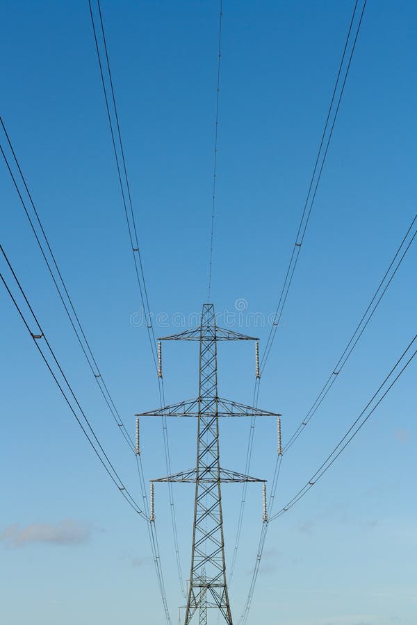 Electricity pylons stock photo. Image of electric, colour 28246106