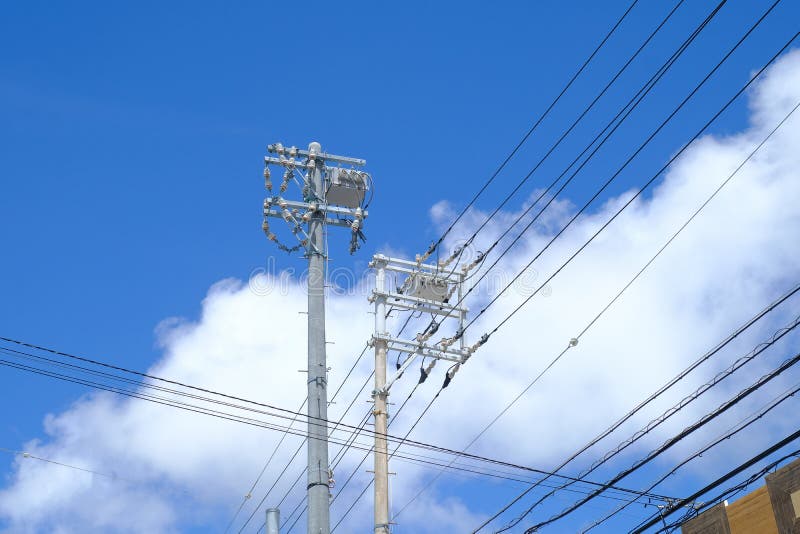Electricity System for Use in City of Japan with Cloud and Blue Stock