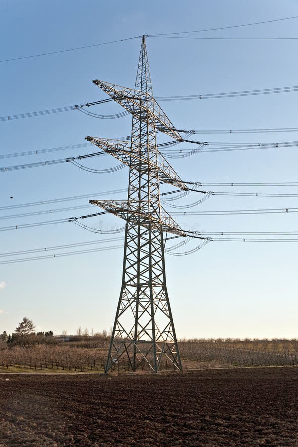 Electricity tower for energy with sky