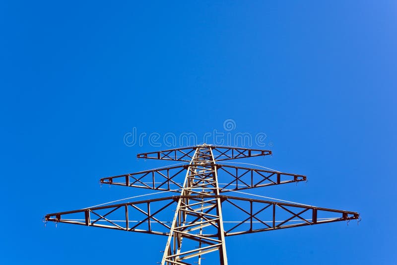 Electricity tower for energy with sky