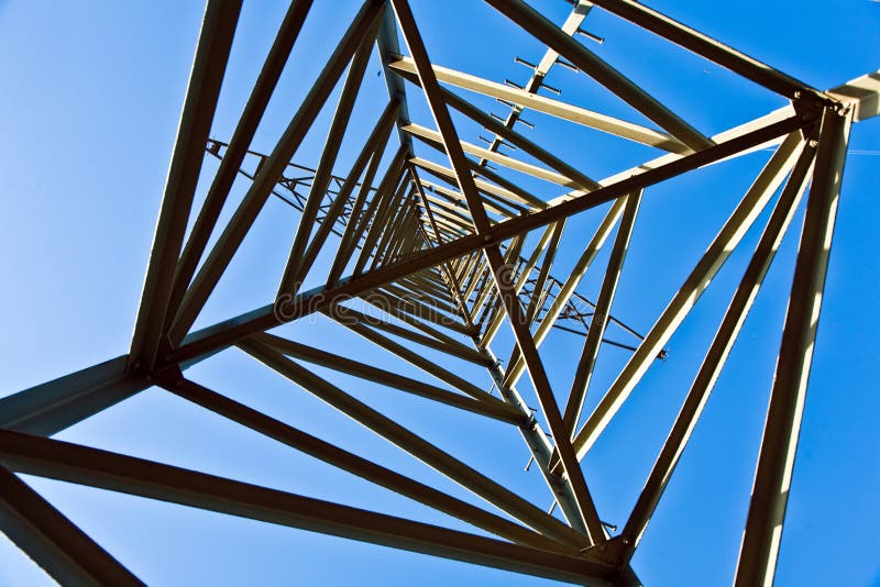 Electricity tower for energy with sky