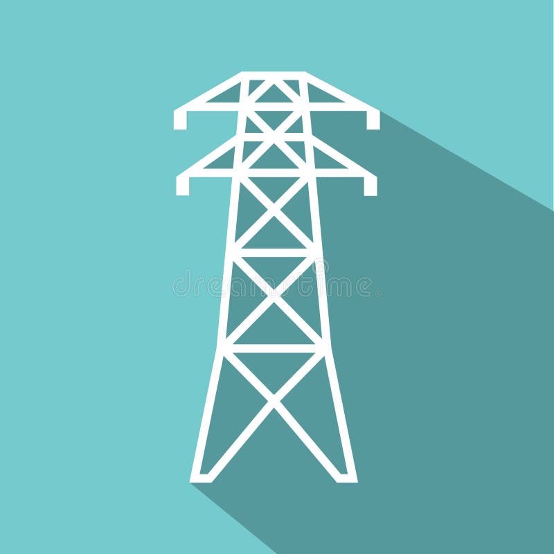 Electricity Transmission Tower. Vector Illustration Decorative Design