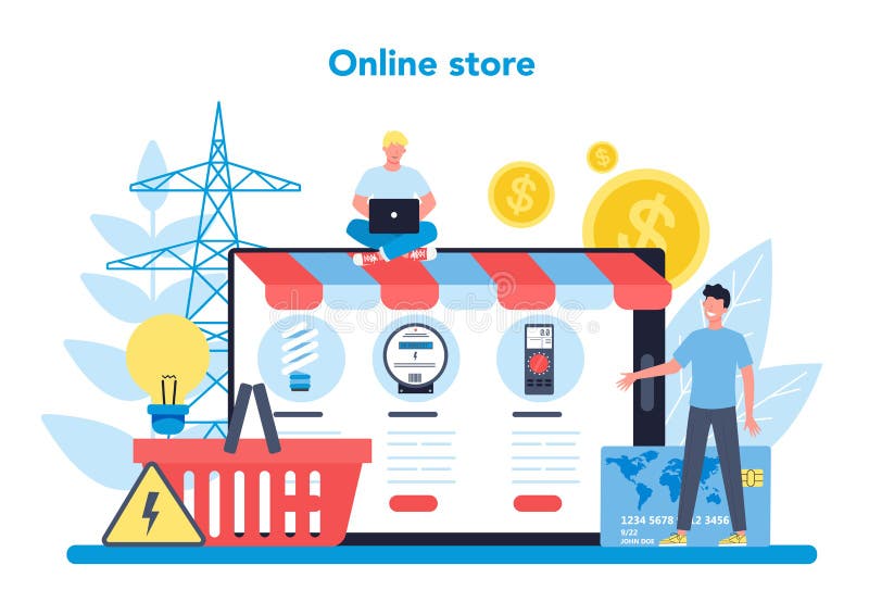 Electricity Works Service Online Service or Platform. Online Stock