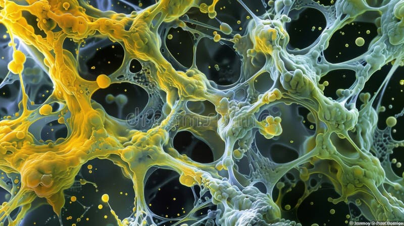 This electron micrograph captures the porous nature of the extracellular matrix which allows for nutrient and waste royalty free stock images