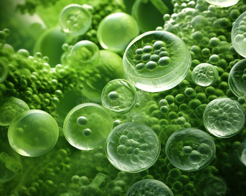 An Electron Microscope View of the Spirulina Algae. Stock Illustration